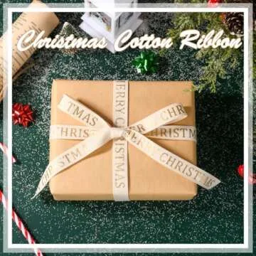 Elegant 10 Yard Glitter Christmas Cotton Ribbon for Crafts