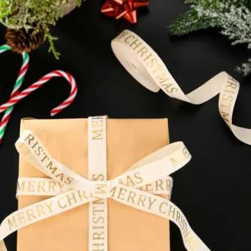 Elegant 10 Yard Glitter Christmas Cotton Ribbon for Crafts