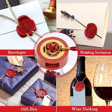 Red Wax for Letters Stamp Seals, Paxcoo 312pcs Stamp Wax Kit with Red Wax Seal Beads, Wax Seal Warme...