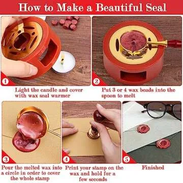Red Wax for Letters Stamp Seals, Paxcoo 312pcs Stamp Wax Kit with Red Wax Seal Beads, Wax Seal Warmer, Wax Spoon and Tealight Candles for Wax Envelopes Mail and Wedding Invitations