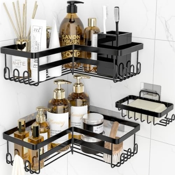StorageRight Corner Shower Caddy 3 Pack - Stylish and Sturdy Bathroom Organizers