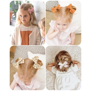 Shop Cute 20PCS Baby Girls Linen Hair Bows Clips