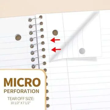 SUNEE Spiral Notebooks College Ruled, 1-Subject, 4 Pack, 8 x 10-1/2 inch, 70 Sheets per Notebook,3-Hole Punched Paper,Green,Grey,Beige,Red Spiral Lined Notebooks for Work, Home&School,Writing Journal