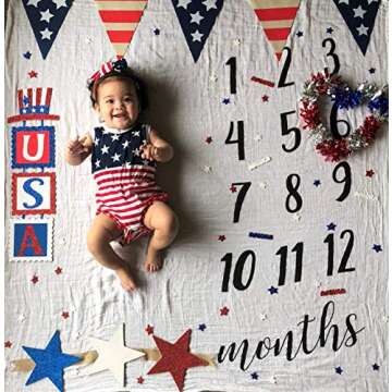 Qin.Orianna Toddler American Flag Romper & Headband