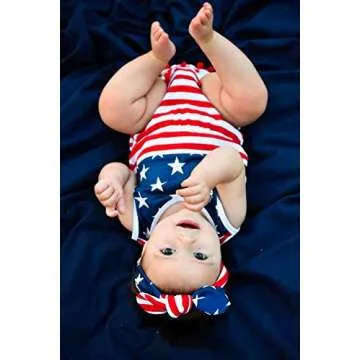 Qin.Orianna Toddler American Flag Romper & Headband