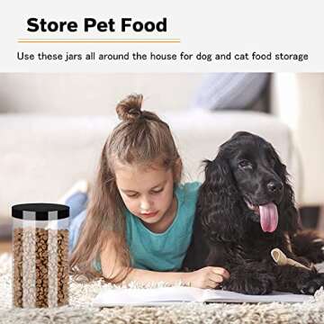 SLifeJars Clear Plastic Jars 32oz 12Pack Big Round PET Plastic Containers with Black Screw On Lids Reusable Empty Storage Jars with Lid Clear Containers for Household and Kitchen Organizing