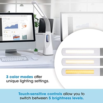 OttLite LED Lamp with Bladeless Fan - Bright & Versatile