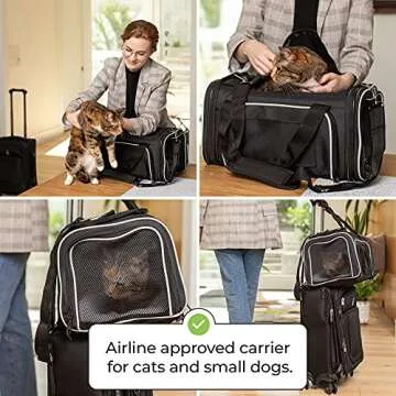 Smiling Paws Airline Approved Pet Carrier - Perfect Travel Solution