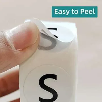 3500 Pcs 7 Sizes 7/8 Inch Clothing Size Stickers Labels Rolls, Labelchoice Black Round Self Adhesive Apparel Size Labels Stickers for Clothing T Shirts Trousers Skirt Retail (XS,S,M,L,XL,XXL,XXXL)