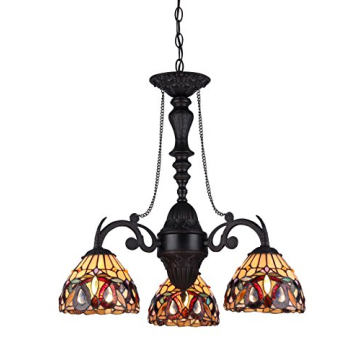Chloe Serenity Tiffany-Style Victorian Chandelier 3-Light