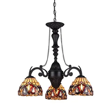 Chloe Serenity Tiffany-Style Victorian Chandelier 3-Light