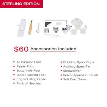 SINGER® Sterling Edition Heavy Duty 4432 Sewing Machine with Accessory Kit | Strong Motor with Enha...