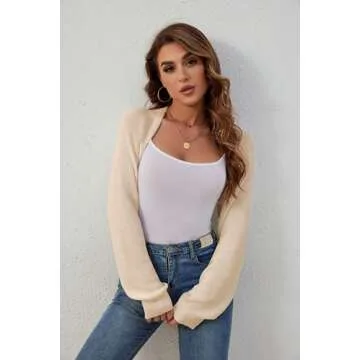 QIANSIQIANBO Women's Shrug Cardigan - Stylish Open Front Sweater
