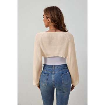 QIANSIQIANBO Women's Shrug Cardigan - Stylish Open Front Sweater