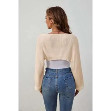 QIANSIQIANBO Women's Shrug Cardigan - Stylish Open Front Sweater