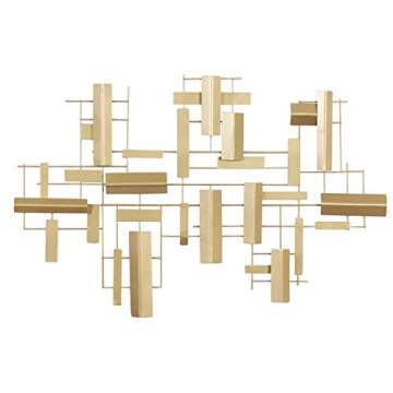 CosmoLiving Metal Geometric Wall Decor - Gold Elegance