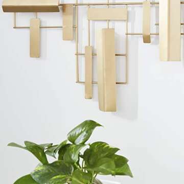 CosmoLiving Metal Geometric Wall Decor - Gold Elegance