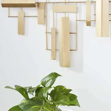 CosmoLiving Metal Geometric Wall Decor - Gold Elegance
