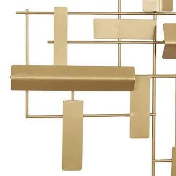 CosmoLiving Metal Geometric Wall Decor - Gold Elegance