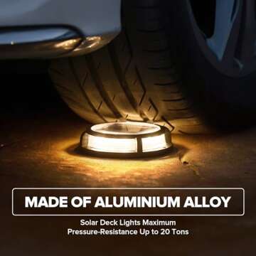 LUTEC 12 Pack Solar Driveway Lights, 12 LEDs IP67 Waterproof Solar Deck Lights, Outdoor Solar Dock Lights Driveway Marker Lights for Step, Sidewalk, Pathway, Patio, Garden(Warm White)