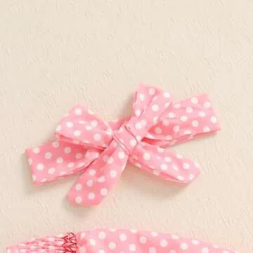 Doisbetthsay Baby Girl Romper Long Sleeve Bubble Romper Smocked Baby Girl Clothes Newborn Outfit 3 6 12 18 24 Months (Hearts Pink, 12-18 Months)