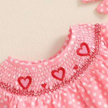 Doisbetthsay Baby Girl Romper Long Sleeve Bubble Romper Smocked Baby Girl Clothes Newborn Outfit 3 6 12 18 24 Months (Hearts Pink, 12-18 Months)