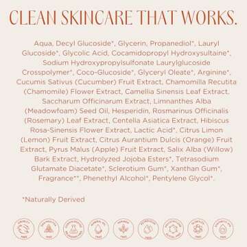 InstaNatural Glycolic Acid Cleanser Face Wash for Women & Men, Gently Exfoliating, Pore Minimizer, Anti Aging, Blackhead Remover, Acne Facial Treatment with Botanical Extracts, 6.7 Fl Oz