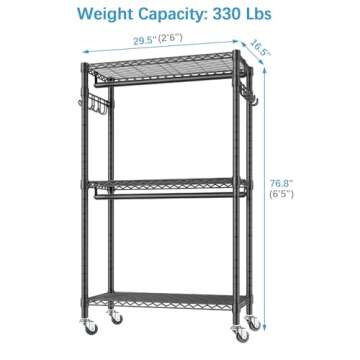 Shop VIPEK R2 Heavy Duty Rolling Clothes Rack