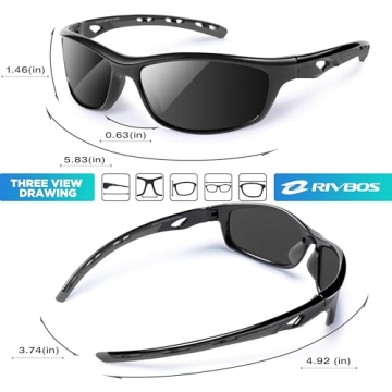 RIVBOS Polarized Sports Sunglasses TR90 Frame UV Protection