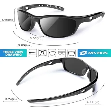 RIVBOS Polarized Sports Sunglasses TR90 Frame UV Protection