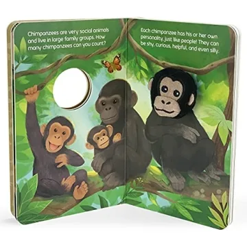 Interactive Chimpanzee Finger Puppet Book for Toddlers