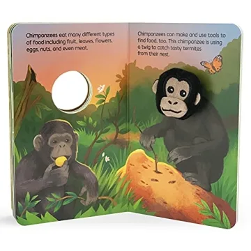 Interactive Chimpanzee Finger Puppet Book for Toddlers