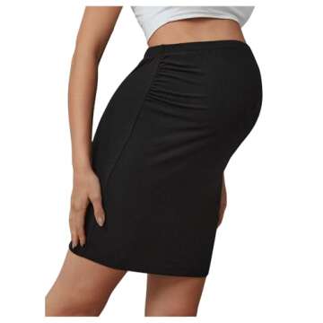 Stylish High Waist Midi Maternity Pencil Skirt for Moms