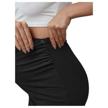 Stylish High Waist Midi Maternity Pencil Skirt for Moms