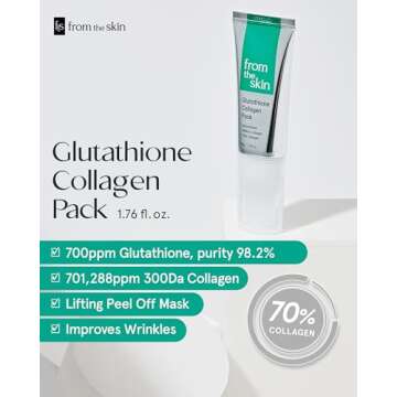 FROM THE SKIN Glutathione Collagen Peel Off Mask - Anti Aging Korean Face Mask, Face Lift, Radiance ...