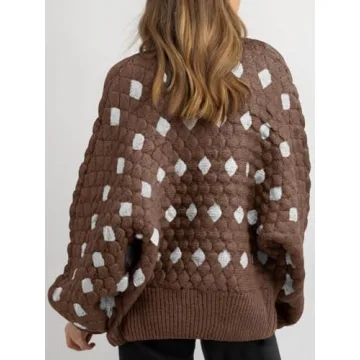 Saodimallsu Chunky Plaid Cardigan for Cozy Winter Wear