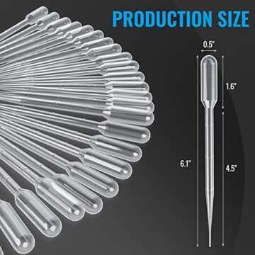 Vabiooth 100Pcs 3mL Disposable Plastic Transfer Pipettes Calibrated Dropper for Science Experiment, Art, and DIY - Easy-to-Use and Safe