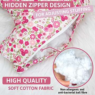 Post Mastectomy Pillow After Breast Cancer Surgery Recovery, C-Section Recovery or Breast Reduction, Tummy Tuck Post Surgery Supplies, Seat Belt Pillow, Chemo Breast Cancer Gifts for Women,Pink Flower