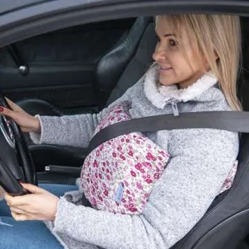 Post Mastectomy Pillow After Breast Cancer Surgery Recovery, C-Section Recovery or Breast Reduction, Tummy Tuck Post Surgery Supplies, Seat Belt Pillow, Chemo Breast Cancer Gifts for Women,Pink Flower