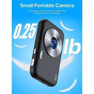 1080P Digital Camera for Kids and Teens - 32GB SD Card, 16X Zoom, Compact and Portable Point-and-Shoot Camera - Black