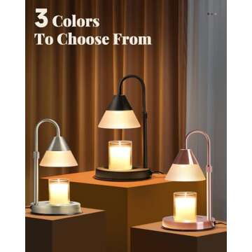 Dimmable Candle Warmer Lamp with Timer, Adjustable Height - A Thoughtful Gift for Moms and Home Deco...