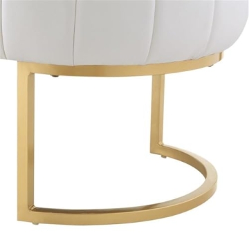 Posh Living Orpheus Modern Faux Leather Bench White Gold