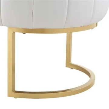 Posh Living Orpheus Modern Faux Leather Bench White Gold