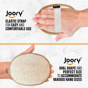 JOORY Natural Exfoliating Loofah Sponge 3 Pack Eco-Friendly