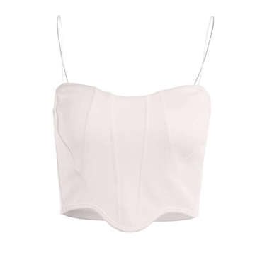 Avanova Women's Sexy Asymmetrical Crop Top in White