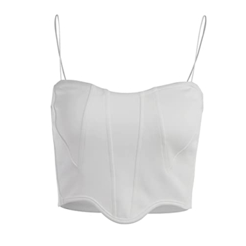 Avanova Women's Sexy Asymmetrical Crop Top in White