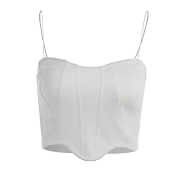 Avanova Women's Sexy Asymmetrical Crop Top in White