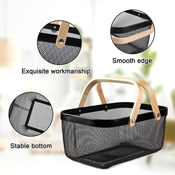 Stylish MACOIOR Garden Basket with Bamboo Handle - Perfect for Organizing