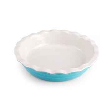 Farberware Bakers Advantage Durable Stoneware Ceramic Pie Dish for Sweet & Savory Dishes