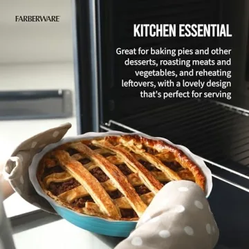 Farberware Teal Stoneware Pie Dish - Perfect for Every Baker